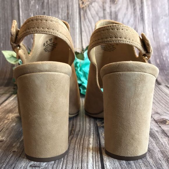 NATURALIZER Raquel Bamboo Tan Leather Slingbacks 10M - Picture 5 of 7